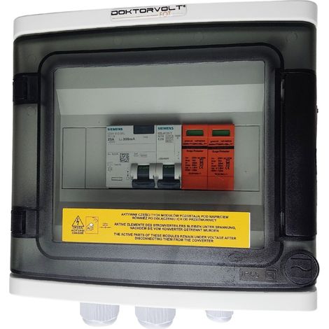 Tableau de distribution photovoltaïque solaire CA IP65 T1/T2 2xSPD RCCB MCB Doktorvolt DV-0720-FOT