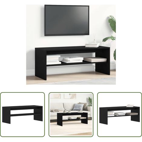 Rangement salon - Meuble TV chêne noir 100x40x40 cm bois d'ingénierie (1/5)