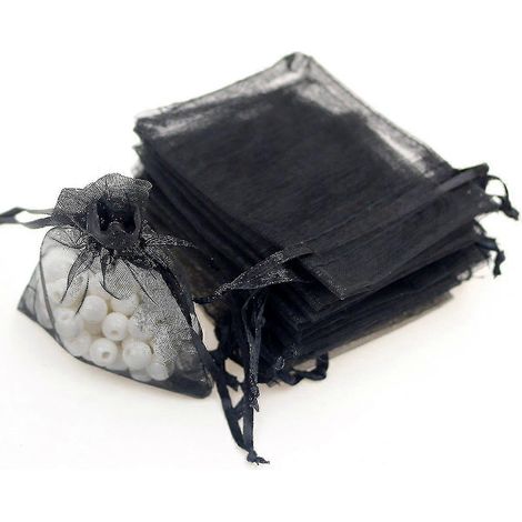 100 sachets cadeaux en organza de 9 x 12 cm (3,6 x 4,8 pouces), pochettes à cordon pour bijoux, cadeaux de fête ou de mariage.