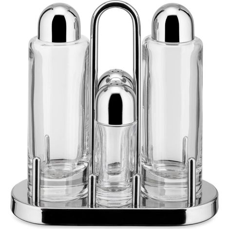 Alessi Set di condimenti in acciaio inox e design trasparente minimalista (1/3)
