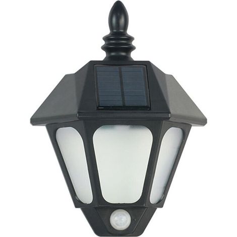 Lampe Solaire - Lampe Murale Extérieure avec Détecteur de Mouvement - IP65 - 1,5 W - 27,8 x 20 x 10 cm - Noir - Unité