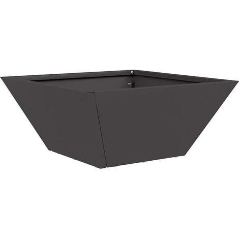 Pot de fleurs de jardin noir, 35 x 35 x 15 cm, acier laminé à froid (1/5)