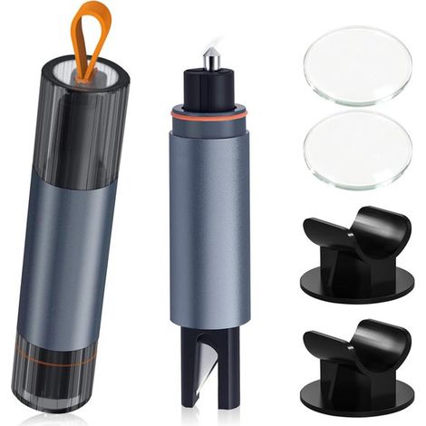 Lot de 2 marteaux de sécurité pour voiture, coupe-ceinture 2 en 1, marteau d'urgence, marteau de sécurité avec verre de test, coupe-ceinture multifonctionnel, marteau d'urgence, broyeur de disques pou (1/5)