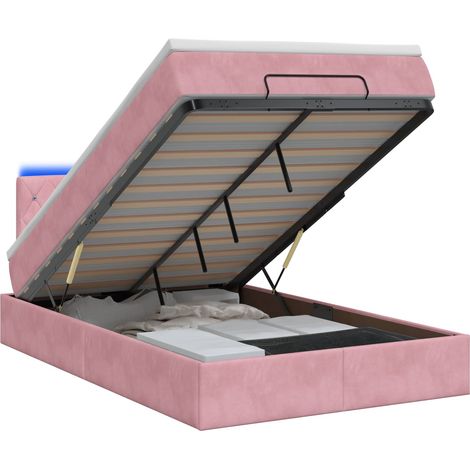 Cama tipo otomana con colchón y LED Rosa 120 x 200 cm vidaXL (1/5)