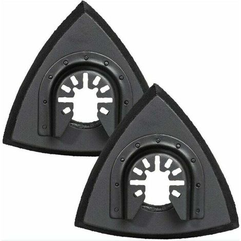 Patins de ponçage triangulaires 90 mm pour outil multifonction oscillant – Lot de 2, compatibles bois et matériaux tendres