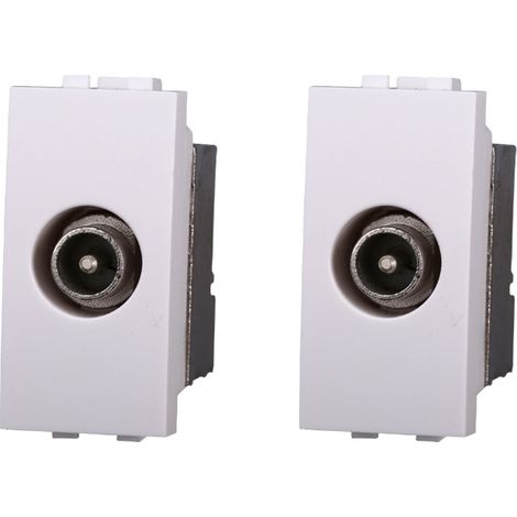 gloca Set 2 Connettori Tv Maschio Compatibili Living (Bianco) (1/4)