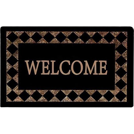 Tapis D'Entrée Rectangulaire - Fibres Polyester Anti-Dérapant - Pour Porte d'Entrée Extérieure ou Intérieure - 1 Pièce (1/3)