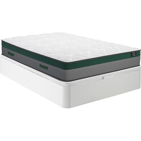 Set letto 140 x 190 cm: Rete contenitore Bianco + Materasso molle insacchettate - PRESTIGE di YSMÉE