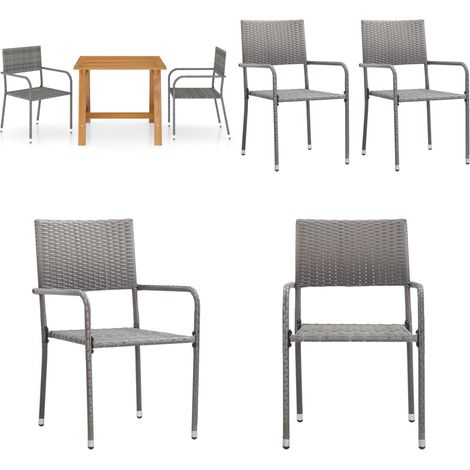 Ensemble à manger de jardin 3 pcs Gris - Ensemble Salon De Jardin - Mobilier De Jardin - Table De Jardin - Chaises De Jardin - Acacia - Home & Living (1/5)