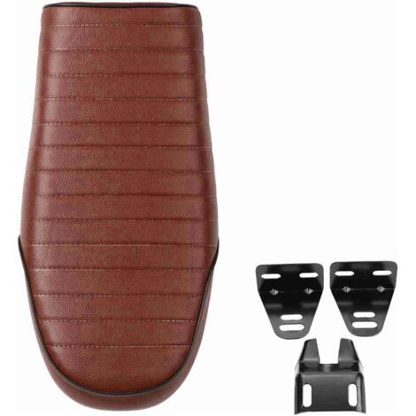 BUNTHAUS Selle plate vintage en cuir PU style café racer pour moto CG125 GN CG CB400SS (1/5)