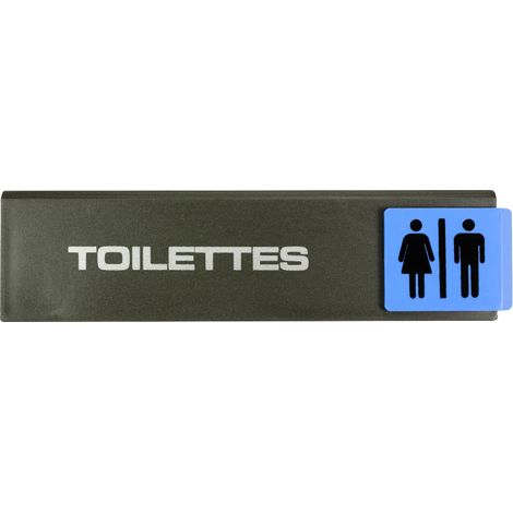 Plaque de porte Toilettes H/F - Europe design 175x45mm - 4260778