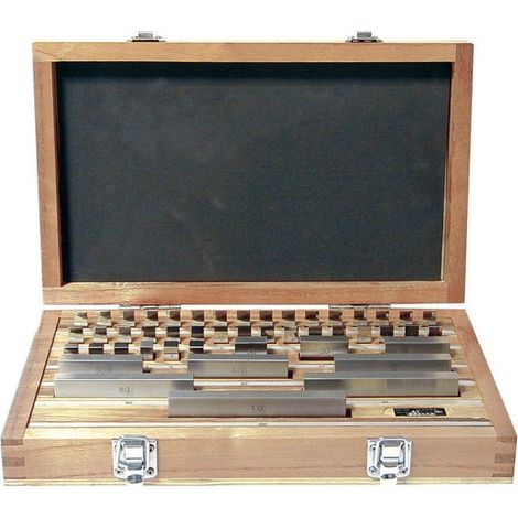 Jeu de cales étalon acier avec certificat d'étalonnage raccordé B.N.M. Cofrac - 32 cales
