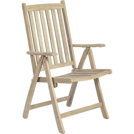 SOLO schienale alto, teak, regolabile in 5 posizioni, grado B non trattato
