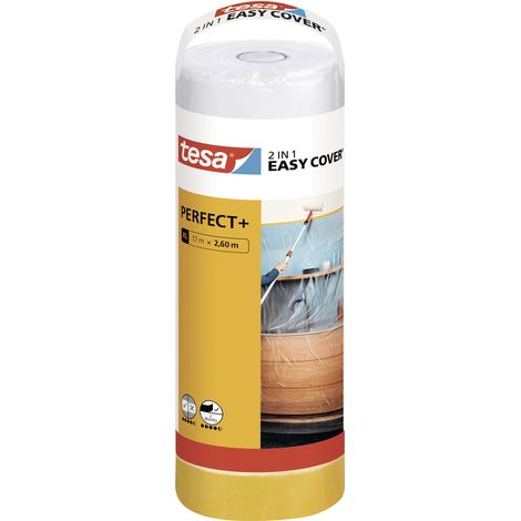 tesa Easy Cover Perfect+ 56575-00000-00 Abdeckfolie Gelb, Transparent (L x B) 17 m x 2.60 m 1 Set