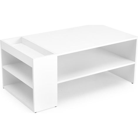 Mesa de centro Houston 1946, Blanco, 42x55x100cm, Diámetro: 0, Aglomerado laminado, Angular (1/5)