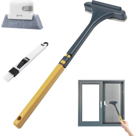 Spazzola per la pulizia delle zanzariere multifunzionale 2 in 1, spazzola per fessure, spazzola per la pulizia delle scanalature delle finestre, kit di strumenti per la pulizia delle finestre espandib (1/5)