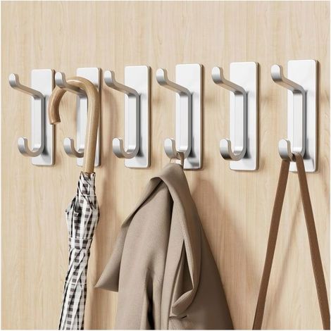6 Pièces Crochet Adhesif Mural Porte Manteau Adhésif Attache Murale Sans Percer Etanche Antirouille Argent PIECES DETACHEES CUISSON (1/5)