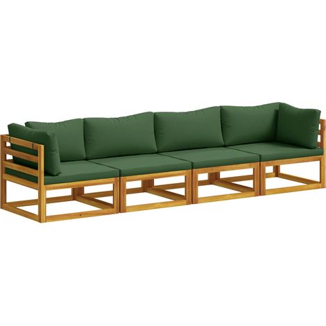 Ensemble de Canapés 4 pc Naturel bois – mobilier de jardin