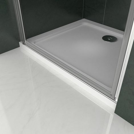 Aica Sanitaire – Porte de douche 70x185cm – Porte pivotante en niche – Verre 6mm anticalcaire – Profilé aluminium chromé – Montage facile