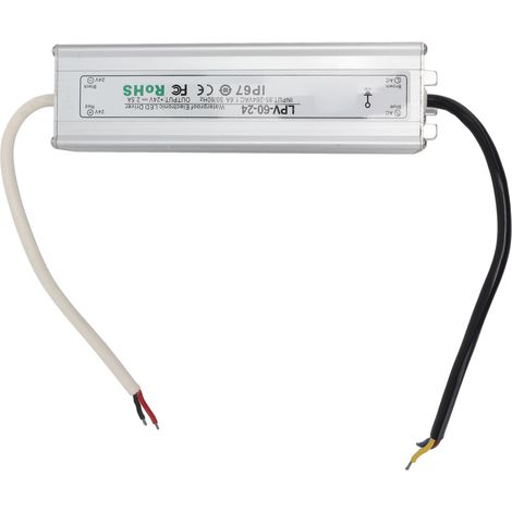 Alimentation LED étanche IP67, transformateur d'alimentation pour éclairage LED intérieur/extérieur, LPV 24 V 85-264 V, 60 W, 2,5 A (1/5)