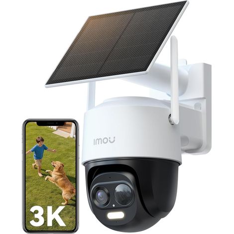 3K Caméra Surveillance WiFi Exterieure sans Fil Solaire avec Batterie 5000mAh, Caméra Solaire Exterieur 360° PTZ, 2.4GHz, Détection de Personnes/Véhicules, Vision Nocturne Couluer, Mode Privé (1/5)