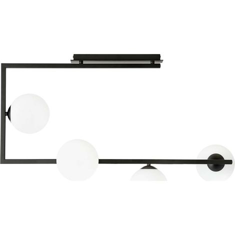 Plafoniera Minimal Nanna Acciaio Nero Oro 4 Luci E14 Ip20 (1/5)