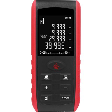 Laser-Entfernungsmesser, Messbereich bis 70 Meter, LCD-Display, 99 Speicherdatensätze