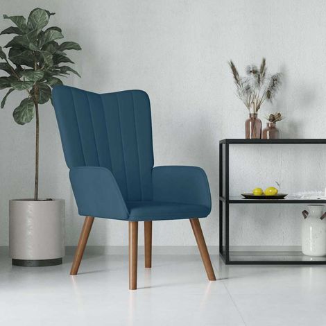 vidaXL Sillón de relax de terciopelo azul (1/5)