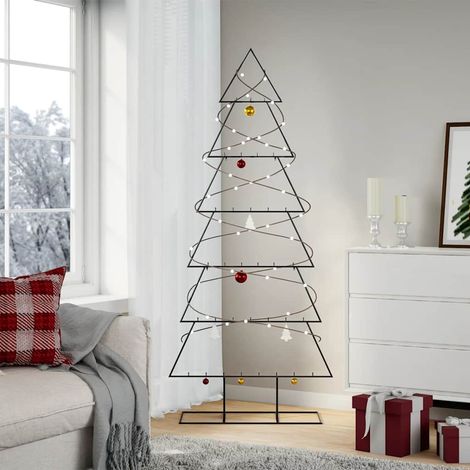 Sapin de Noël en métal-Arbre de Noël-Décoration de Fête pour Noël noir 180 cm 725452 (1/5)