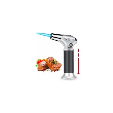 Chalumeau De Cuisine Rechargeable, Briquet Torche Réglable Avec Verrouillage De Sécurité Pour Crème Brûlée, Barbecue Et Soudure (1/4)