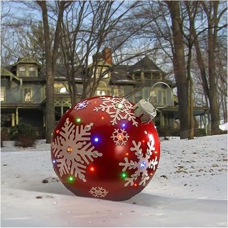 Riesige 60 cm Weihnachtskugel, aufblasbare Weihnachtskugel für den Außenbereich, Weihnachtsdekoration für Zuhause, Weihnachtsschmuck, mehrere [313] (1/4)