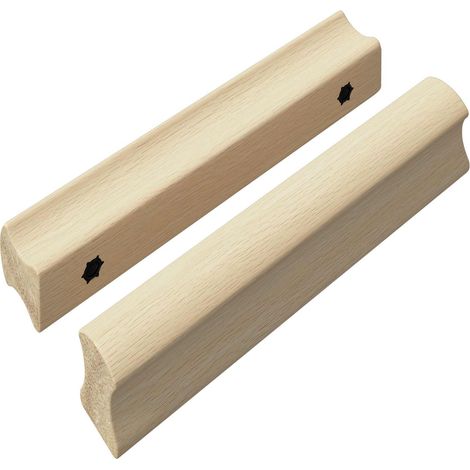 Straight Handle 2 pcs Natural Wood Color 130 x 25 x 30 mm vidaXL
