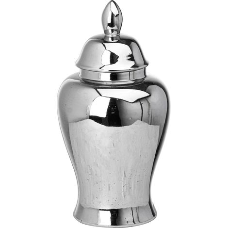 Chrome Large Ginger Jar - Chrome - L18 x W18 x H36 cm - Silver