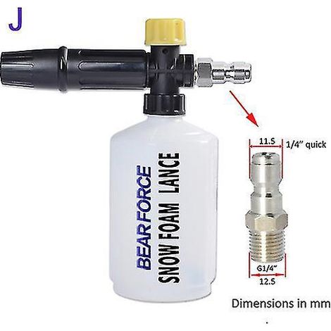 Schaumpistole für die Autowäsche, Schaumkanone, Schaumgenerator, kompatibel mit Hochdruckreinigern von Kärcher, Kranzle, Interskol, Elitech, Huter, Gerni und Stihl (schwarz) (1/5)