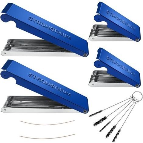 Pair Kit Nettoyage Pointe Torche Coupe & Carburateur  Set Aiguilles Buses Soudure, Brûleurs, Arrosage  4 Boîtiers Alu, Brossettes Nylon, Fils Acier & Aiguilles Cuivre (1/5)