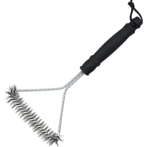 Grillbürste Messing Bürste Reinigung Gusseisen,Drahtbürste Grillrost Bürste,Grillreiniger Bürste Reinigungsbürste,Stahlbürste Grill,Grate Cleaner,Three-Sided Grill Brush Dreiseitige Grillb rste -30cm