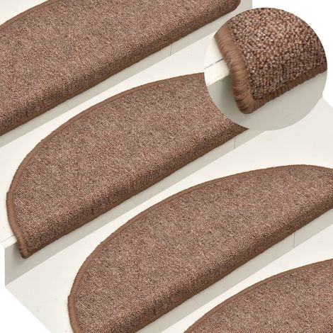 FIMEI Tapis de marches d'escalier 15 pcs Marron 56x17x3 cm (1/5)