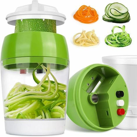 4 in 1 Spiral Vegetable Cutter, Vegetable Spiralizer Vegetable Spiralizer Kitchen Mandoline Slicer, Spaghetti Spiralizer for Zucchini, Carrots & Cucumbers