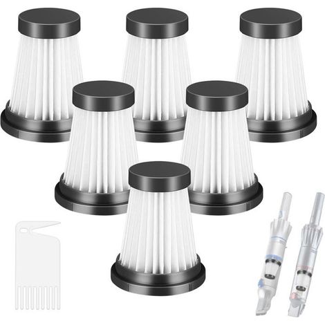 Lot de 6 filtres HEPA pour MOOSOO K12, K12 Pro, K13 Aspirateur sans fil, pour Genius Invictus One 1.0 X7, 2.0 Pièces de rechange (1/5)