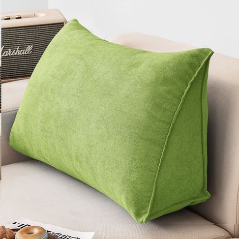 Coussin de Lecture Compensé, 603520cm Coussin Canapé Triangulaire Support Lombaire Gros Oreiller Cale Dos Tête de lit, Vert (1/5)