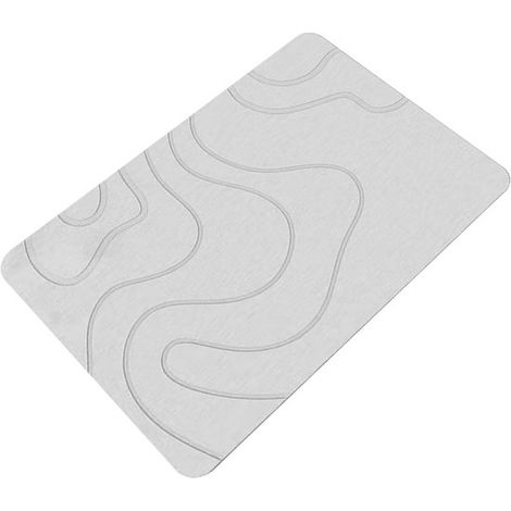 Tappetino da doccia/bagno antiscivolo, assorbente e ad asciugatura rapida in terra diatomacea bianca, 60x40 cm. (1/5)