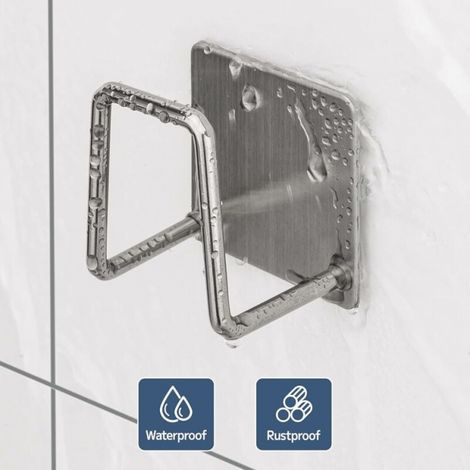 (2PACK, argent) Support pour Éponge- Crochet pour éponge à vaisselle en acier inoxydable 304, adhésif - Accessoires pour évier - Crochet adhésif, rangement de la cuisine et la salle de bain (1/5)