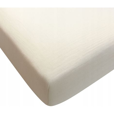 SÁBANA AJUSTABLE PARA CAMA EXTRA 90X50 cm 100% MUSLINA del FABRICANTE ECRU (1/5)