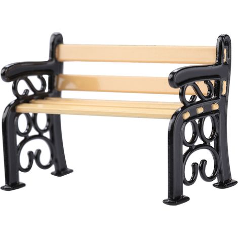 Accessoires pour maison de poupée à l'échelle 1:12 : banc de parc miniature réaliste de style européen (1/4)