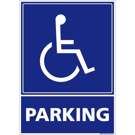 Signaletique.Biz France – Panneau de signalisation parking handicapé PMR – Aluminium 2 mm – 300 x 420 mm – Conformité normes d’accessibilité – Pose facile