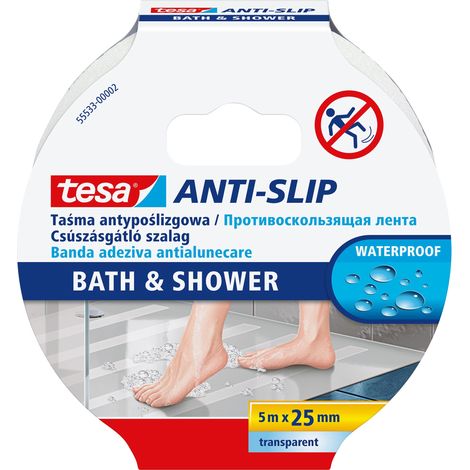 Ruban adhésif antidérapant pour baignoires de douche 5 m x 25 mm