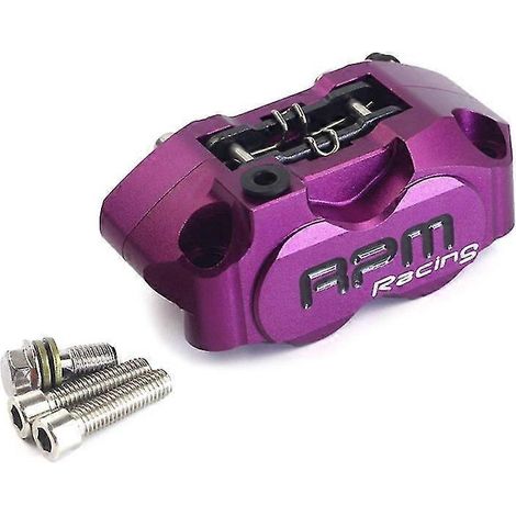 Étrier de frein à disque pour moto, 200 mm/220 mm, avant/arrière, 4 pistons, montage radial, vitesse de rotation de 82 mm, pour scooter – Violet (1/5)
