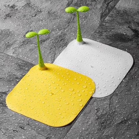 Juego de 2 tapones de silicona, tapa de silicona para bañera, tapones para bañera y lavabo, filtro para lavabo, con forma de simpáticos brotes. (1/5)