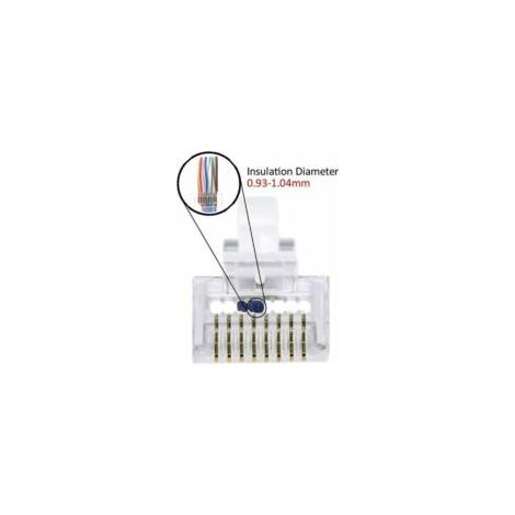 Confezione da 100 connettori Ethernet pass-through modulari RJ45 8P8C CAT6 CAT5E, spina da 50u, placcati - Crezuo