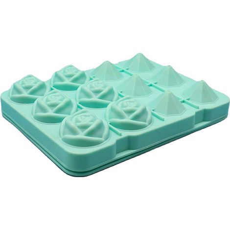 Questa macchina per il ghiaccio a forma di rosa 3D, che può creare cubetti di ghiaccio a forma di diamante e di fiore, insieme a questa macchina da hockey su ghiaccio in silicone, è adatta alle famigl